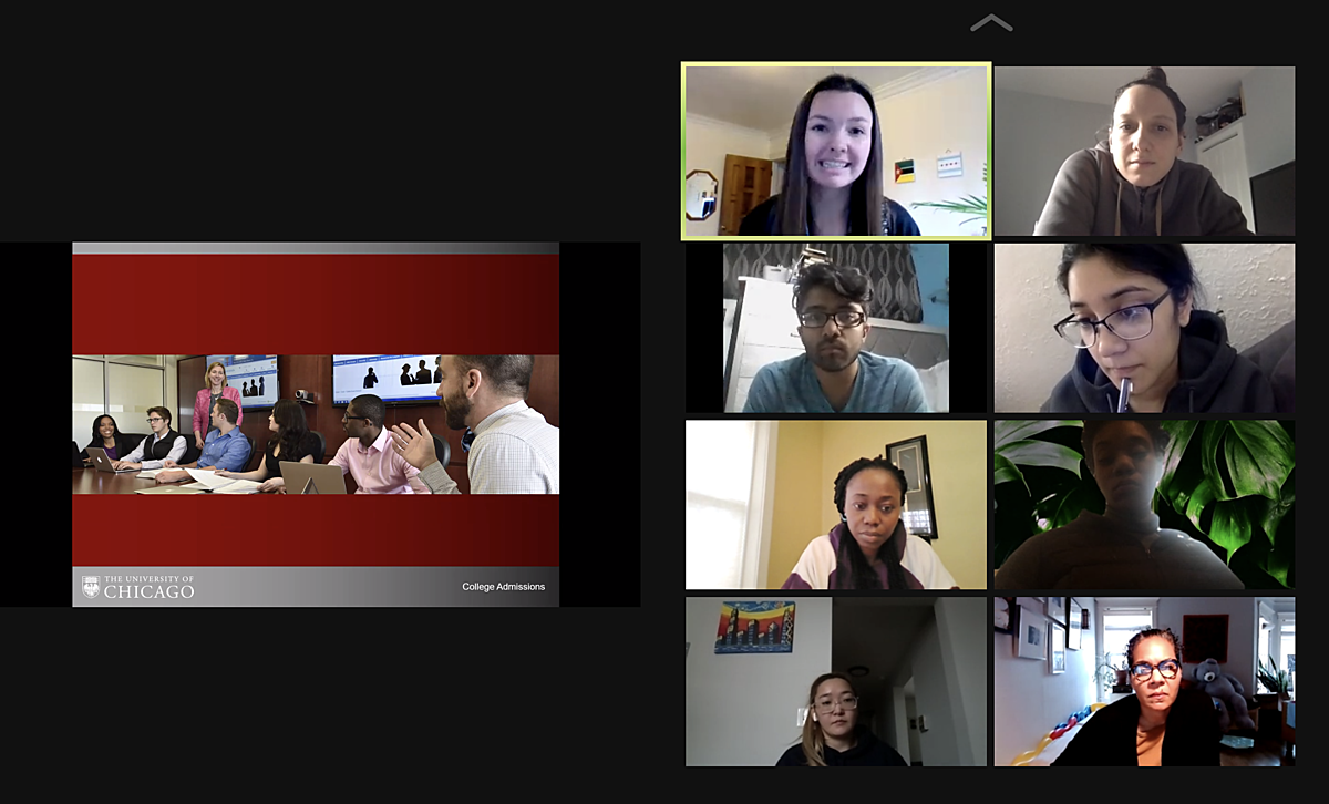 Zoom screenshot of students attending the course