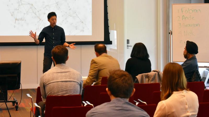 PME student participating in industry communications course