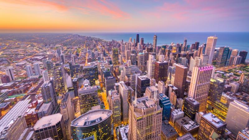 Downtown Chicago from above