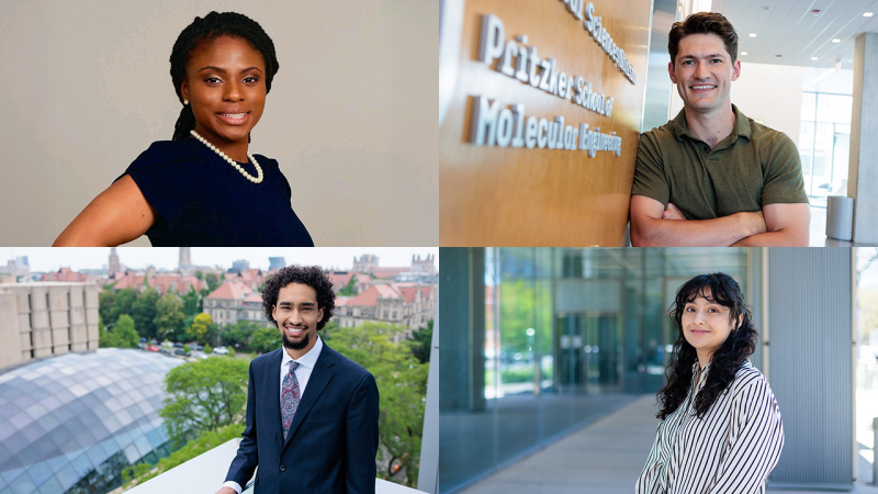 Quadtych of four students featured in article