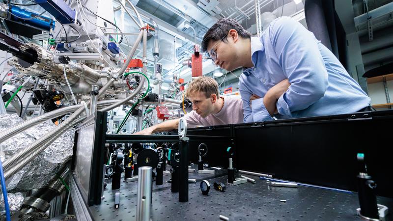 Researchers in a quantum lab