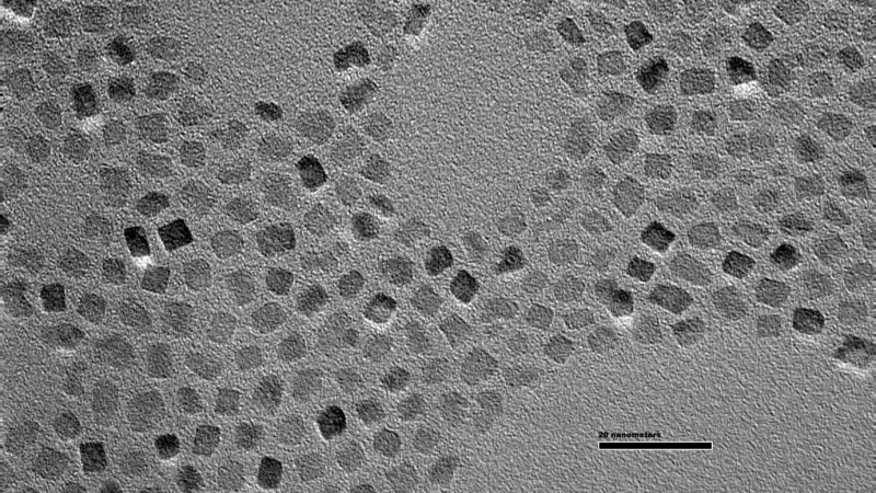 Transmission electron microscope image of nanocrystals