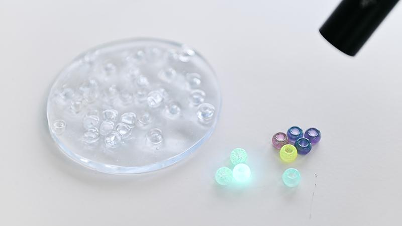 Beads sitting in a dish