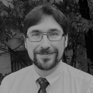Black and white image of Joshua Berg