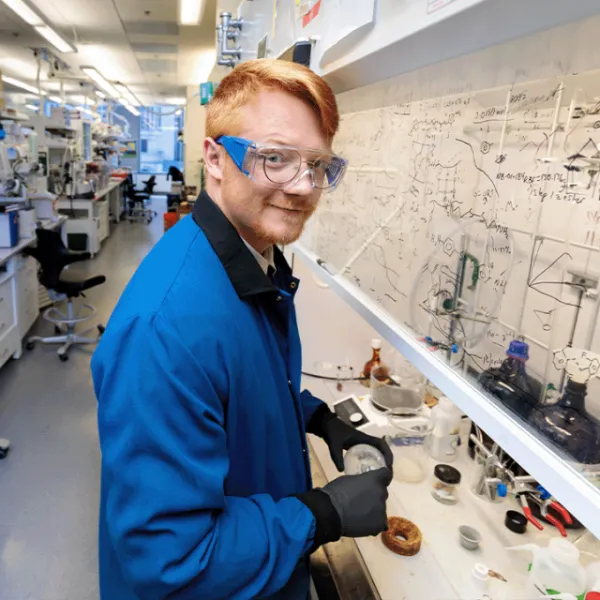 Researcher in materials lab