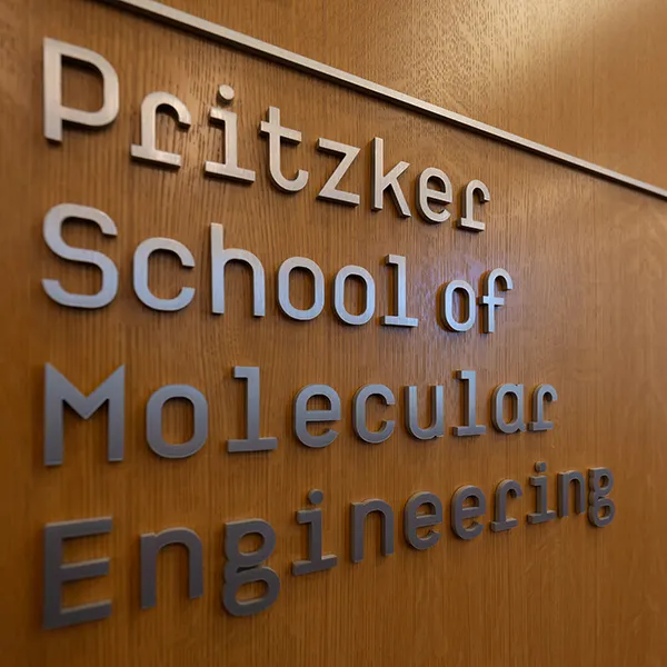 Sign saying Pritzker School of Molecular Engineering
