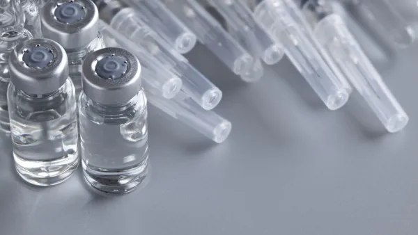 Stock photo of vaccines vials and syringes