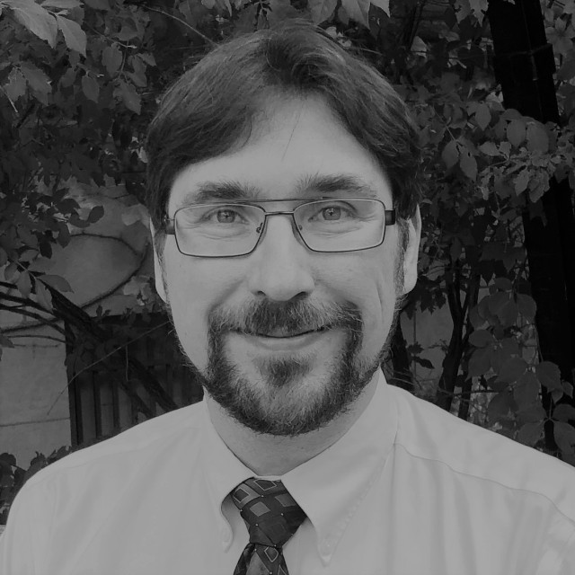 Black and white image of Joshua Berg