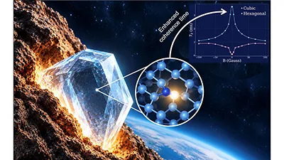 Illustration of diamond in space material