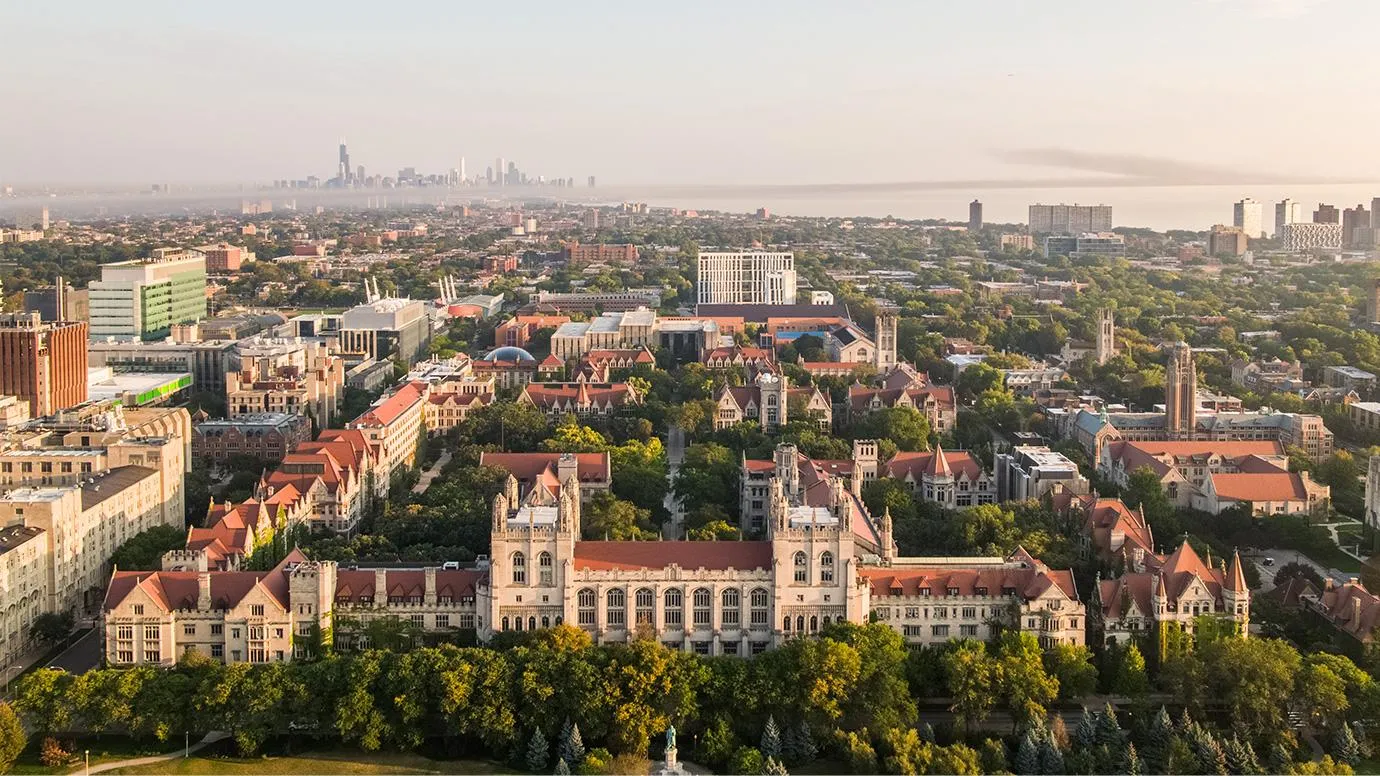 Aerial view of uchicago campus