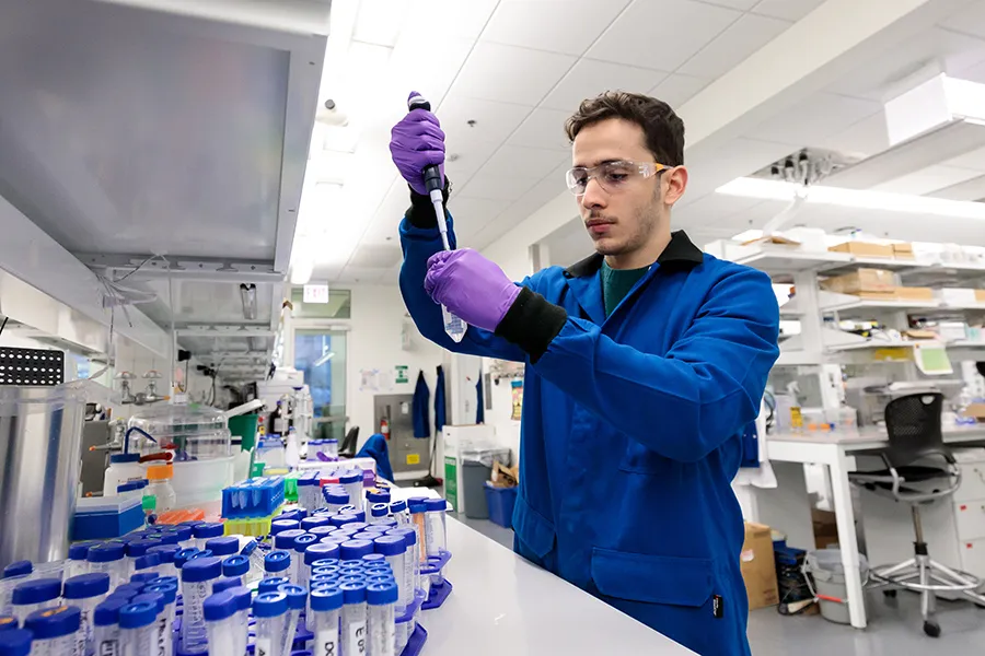 Carlos in the lab