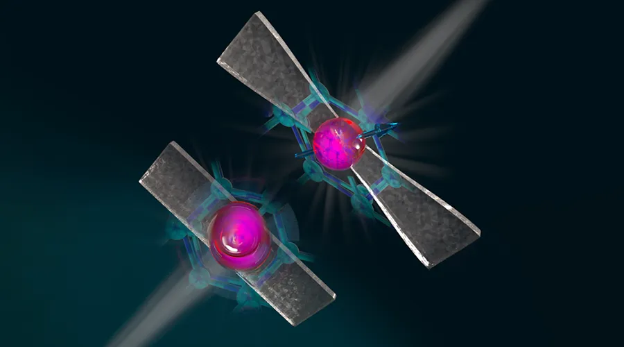 Illustration of quantum bits over a dark background