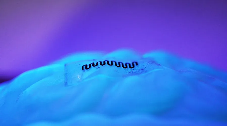 Flexible patch on blue background